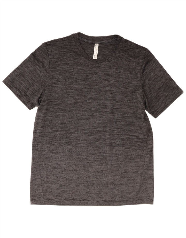 Adidas Mens T-Shirt Top Medium Grey Flecked Polyester