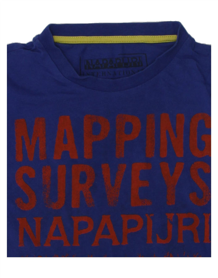 NAPAPIJRI Boys Graphic T-Shirt Top 5-6 Years Blue | Vintage Napapijri | Thrift | Second-Hand Napapijri | Used Clothing | Messina Hembry 