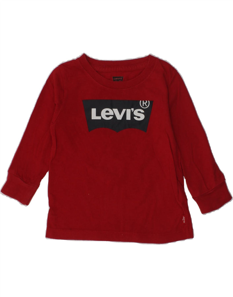 LEVI'S Baby Boys Graphic Top Long Sleeve 9-12 Months Red Cotton | Vintage Levi's | Thrift | Second-Hand Levi's | Used Clothing | Messina Hembry 