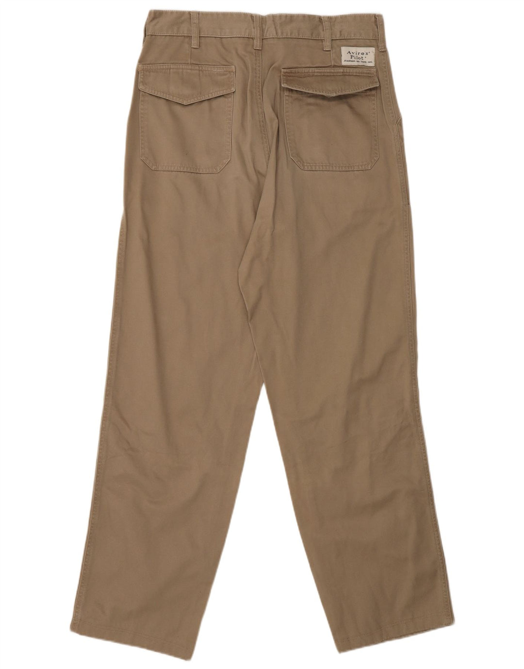 AVIREX Mens Straight Chino Trousers W28 L30 Beige Cotton