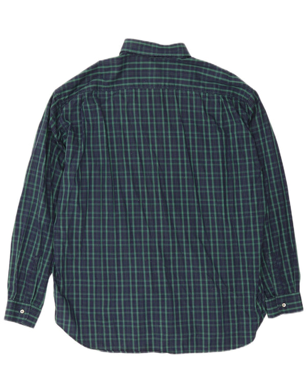 Stefanel Mens Shirt XL Green Check Cotton