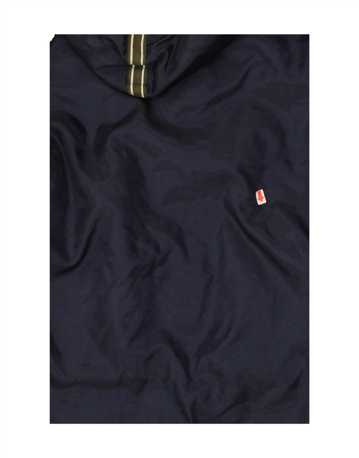 SAVVY Mens Hooded Bomber Padded Jacket UK 40 Large Navy Blue Nylon Vintage Savvy and Second-Hand Savvy from Messina Hembry 