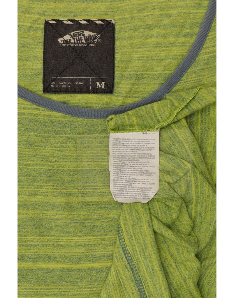 VANS Mens Vest Top Medium Green Striped Cotton Vintage Vans and Second-Hand Vans from Messina Hembry 