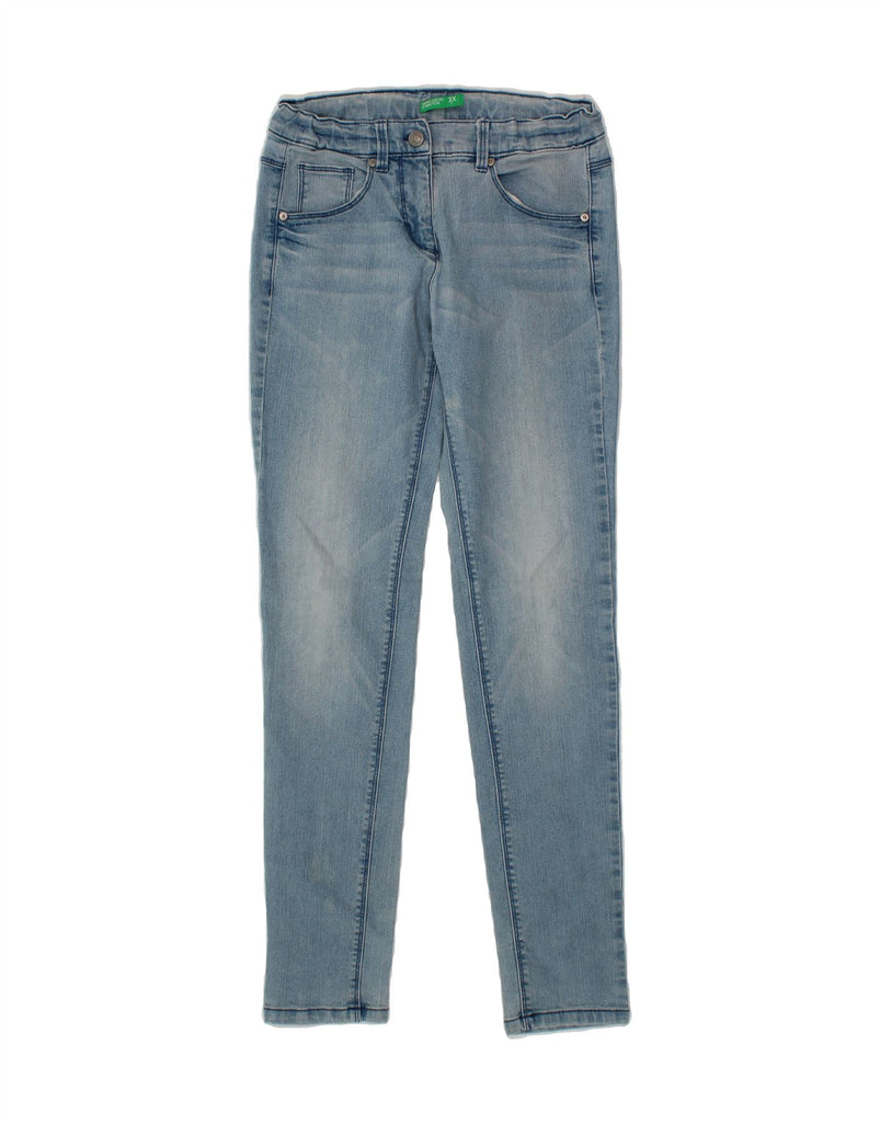 BENETTON Girls Skinny Jeans 15-16 Years 3XL  W28 L31  Blue Vintage Benetton and Second-Hand Benetton from Messina Hembry 