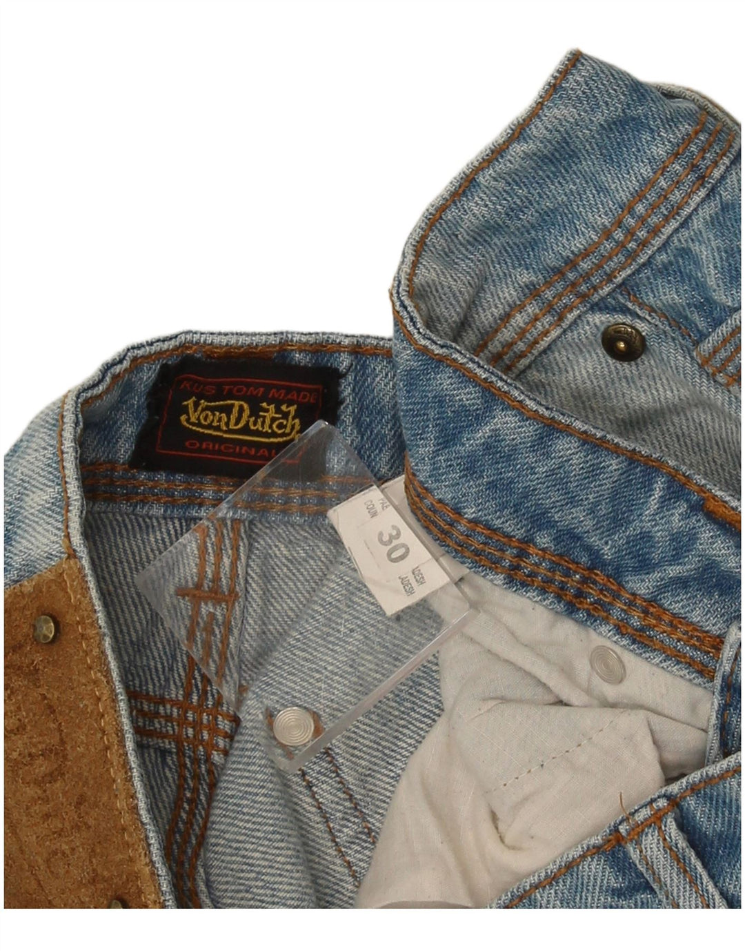 Von Dutch Mens Denim Shorts W30 Medium Blue Cotton