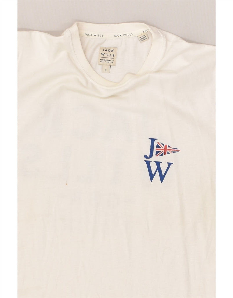 JACK WILLS Mens Graphic T-Shirt Top Small Off White | Vintage Jack Wills | Thrift | Second-Hand Jack Wills | Used Clothing | Messina Hembry 