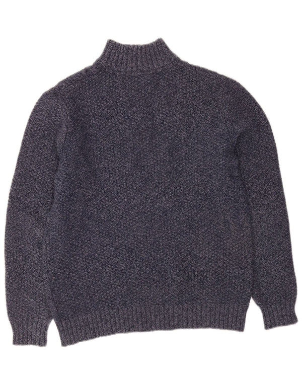 Crew Clothing Mens Button Neck Jumper Sweater Small Navy Blue Flecked