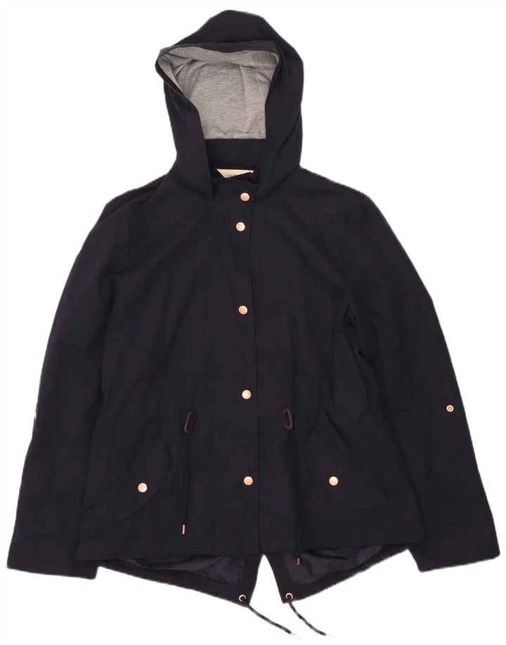 Laura Ashley Womens Weekend Hooded Rain Jacket UK 14 Large Navy Blue