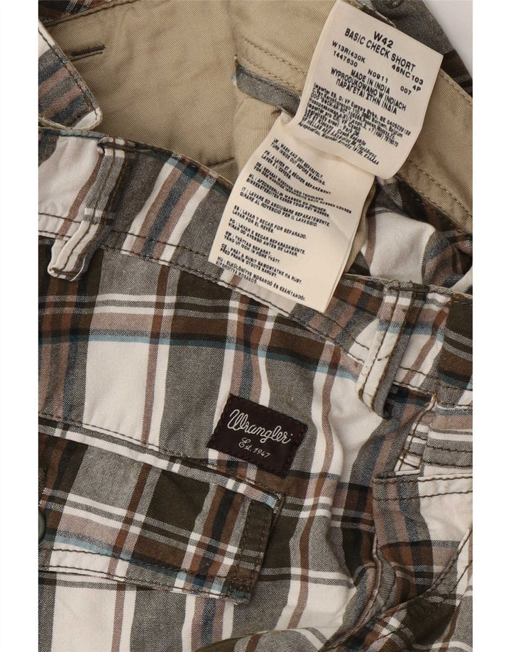 Wrangler Mens Cargo Shorts W42 2XL Multicoloured Check Cotton