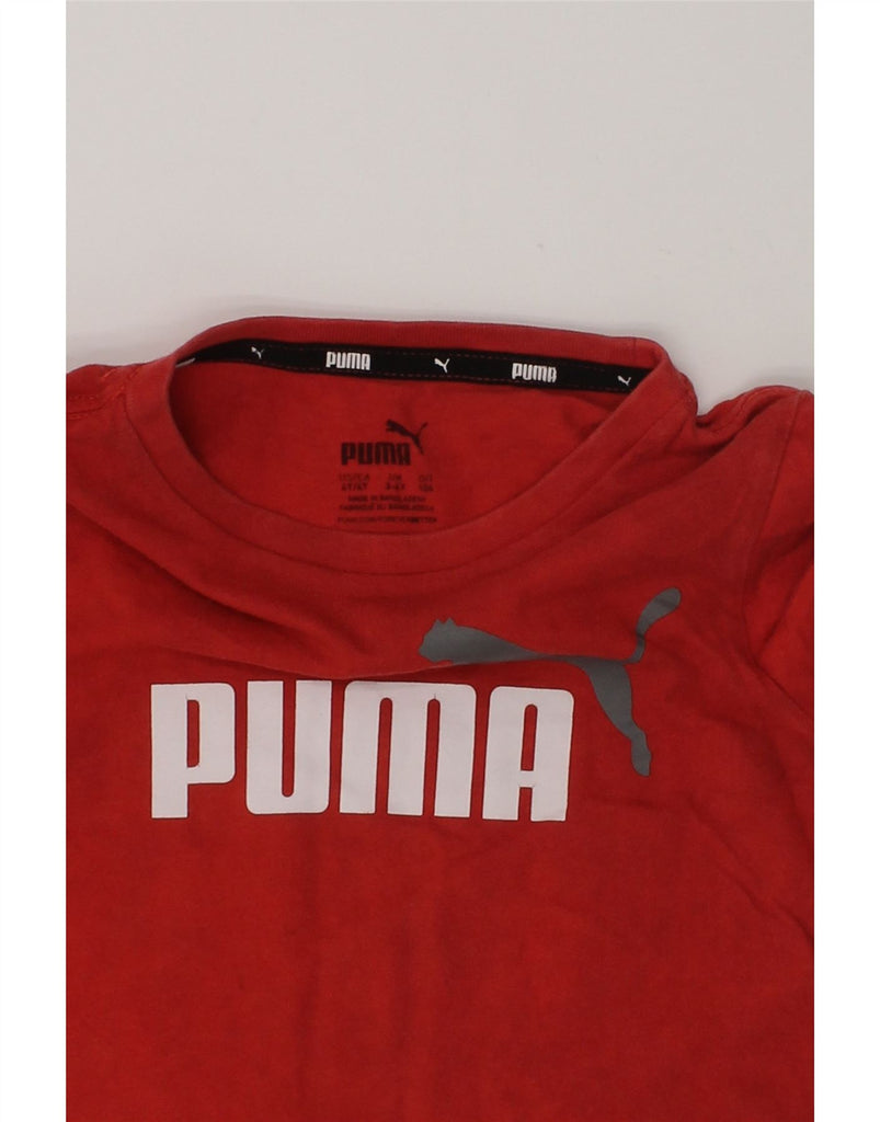 PUMA Boys Graphic T-Shirt Top 3-4 Years Red Cotton | Vintage Puma | Thrift | Second-Hand Puma | Used Clothing | Messina Hembry 