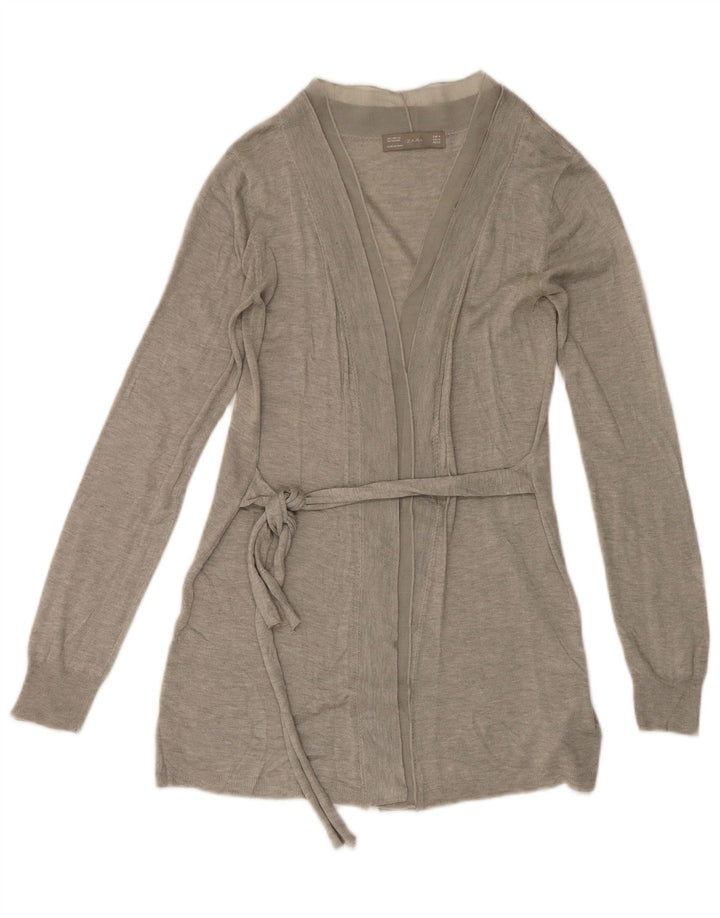 Zara Womens Cardigan Sweater UK 12 Medium Grey Acrylic