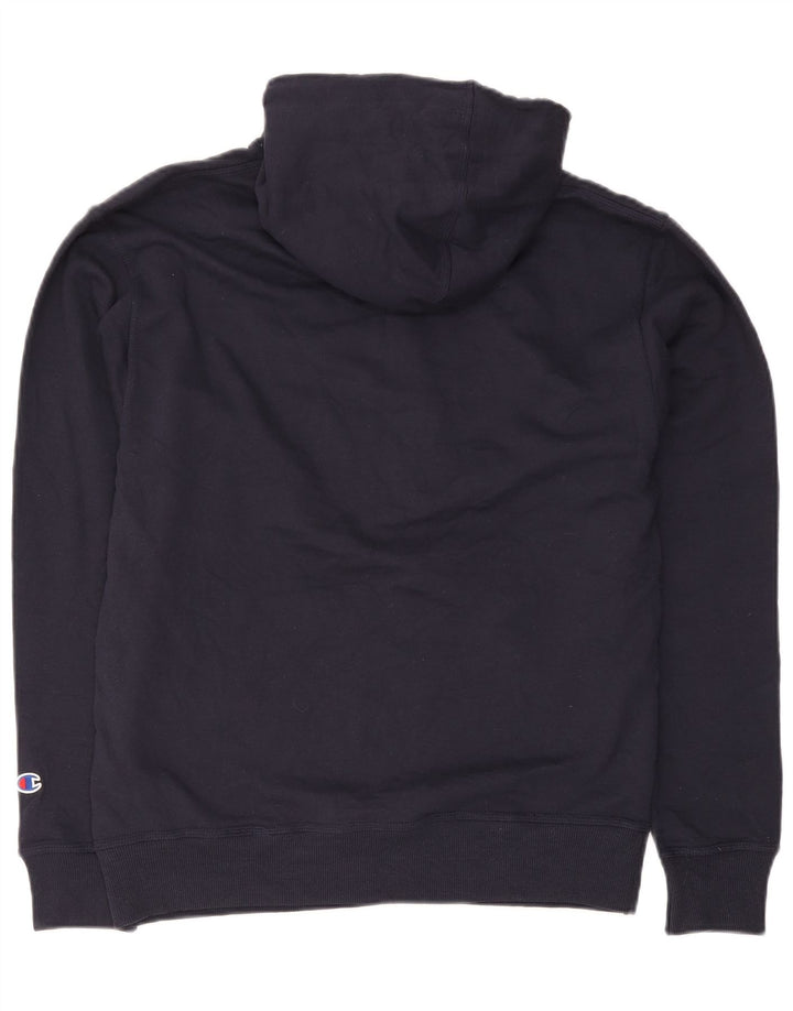 Champion Mens Regular Fit Hoodie Jumper Medium Navy Blue Cotton