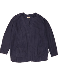 FAT FACE Womens Open Cardigan Sweater UK 12 Medium Navy Blue Viscose