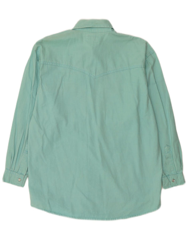 Arizona Womens Flannel Shirt UK 12 Medium Turquoise Cotton