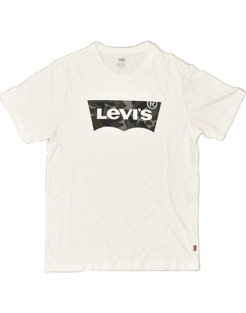 LEVI'S Mens Graphic T-Shirt Top Small White Cotton | Vintage Levi's | Thrift | Second-Hand Levi's | Used Clothing | Messina Hembry 