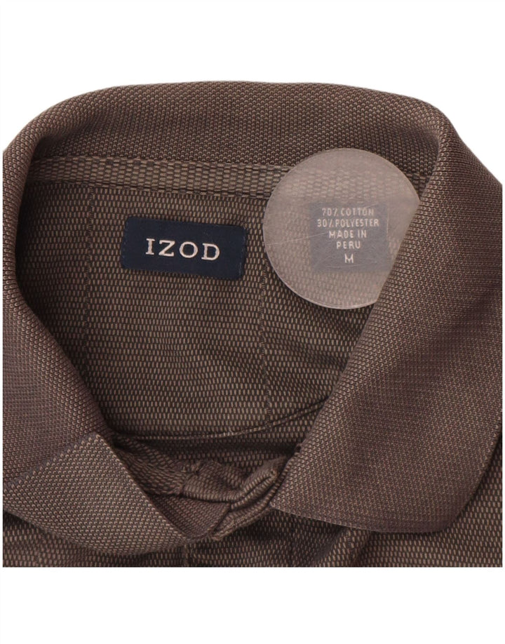 Izod Mens Polo Shirt Medium Grey Cotton