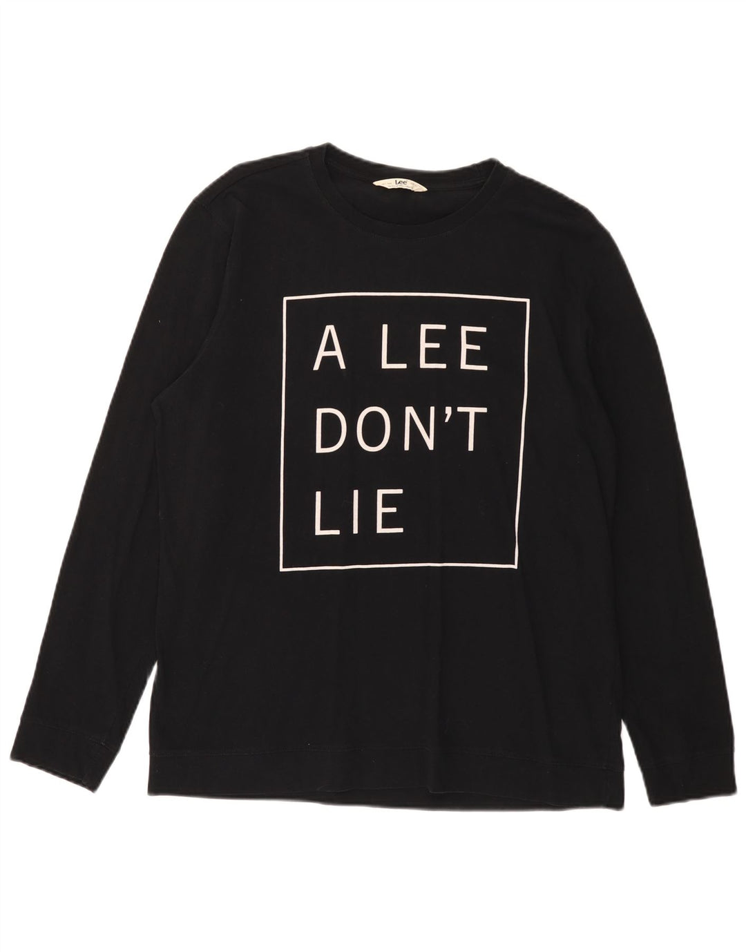 LEE Mens Graphic Top Long Sleeve XL Black Cotton