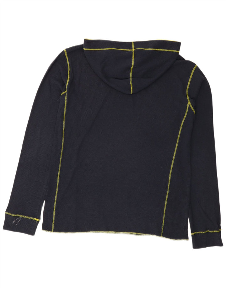 Adidas Mens Hooded Top Long Sleeve Large Navy Blue Cotton