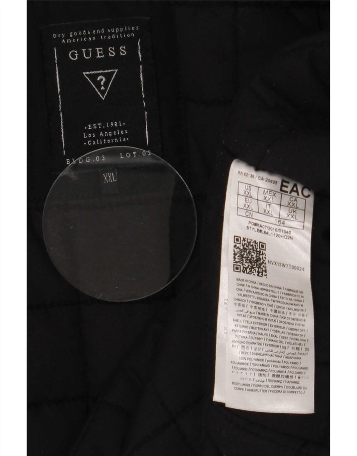 Guess Boys Hooded Parka Jacket 13-14 Years 2XL Black Polyamide