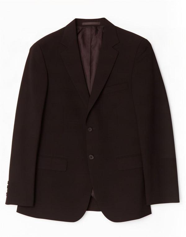 Marks & Spencer Mens 2 Button Blazer Jacket UK 40 Medium Black Polyester