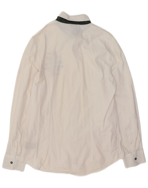 Aeronautica Militare Mens Graphic Shirt Large White Cotton