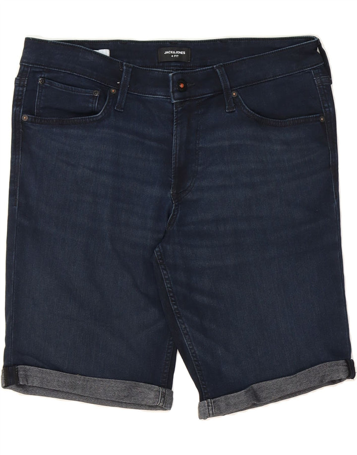 JACK & JONES Mens Denim Shorts W38 XL Navy Blue Cotton Vintage Jack & Jones and Second-Hand Jack & Jones from Messina Hembry 