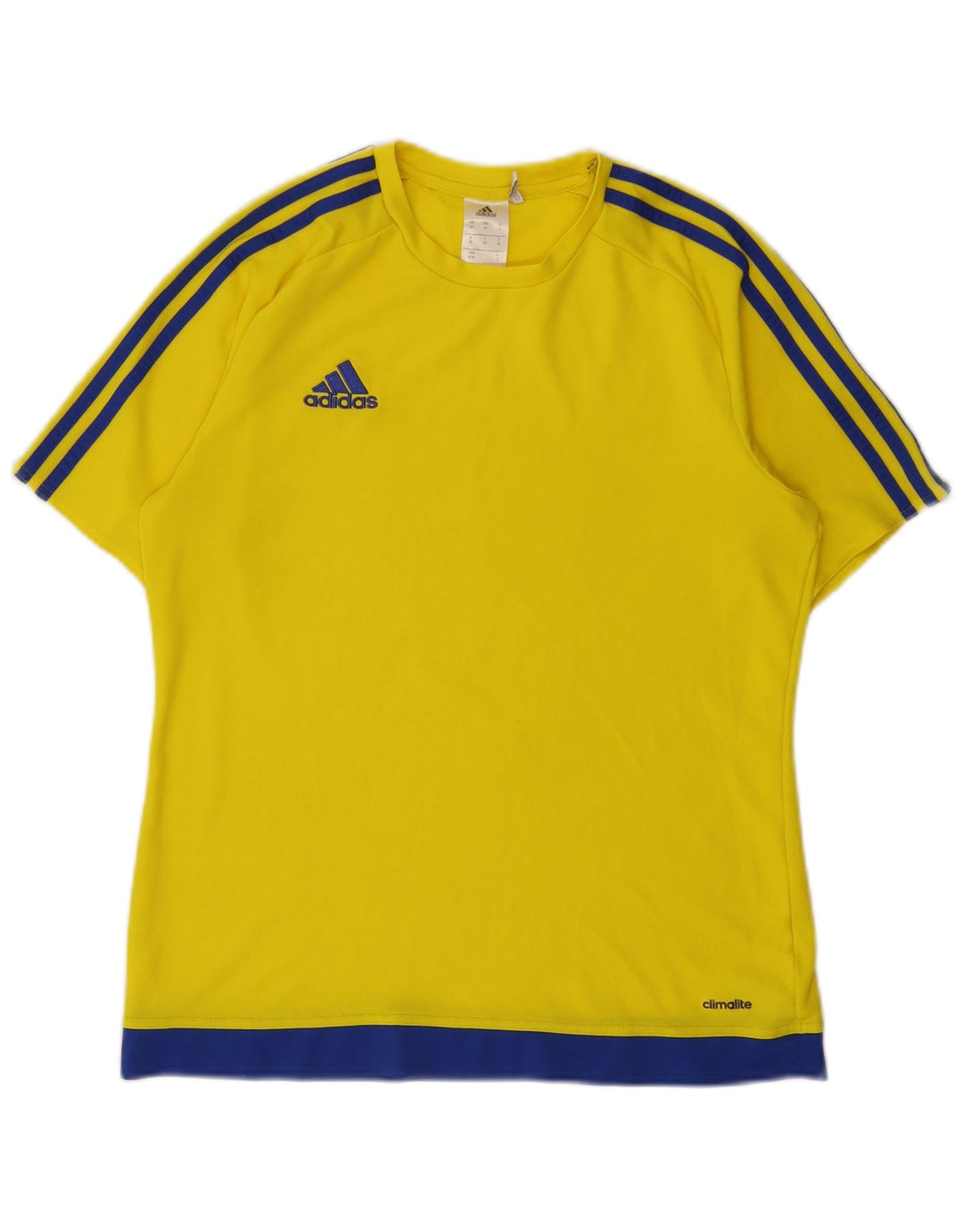 Adidas Mens Climalite T-Shirt Top Medium Yellow Colourblock