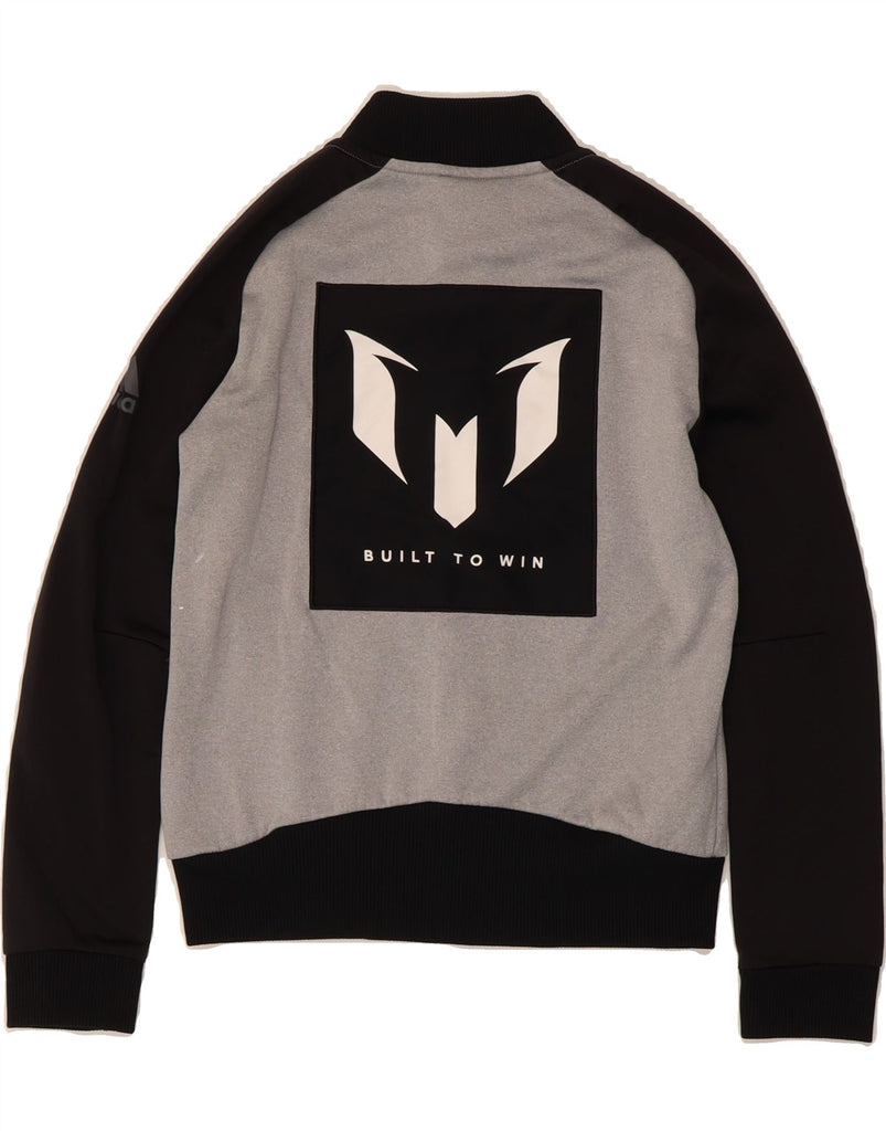 ADIDAS Boys Graphic Tracksuit Top Jacket 9-10 Years Grey Colourblock Vintage Adidas and Second-Hand Adidas from Messina Hembry 