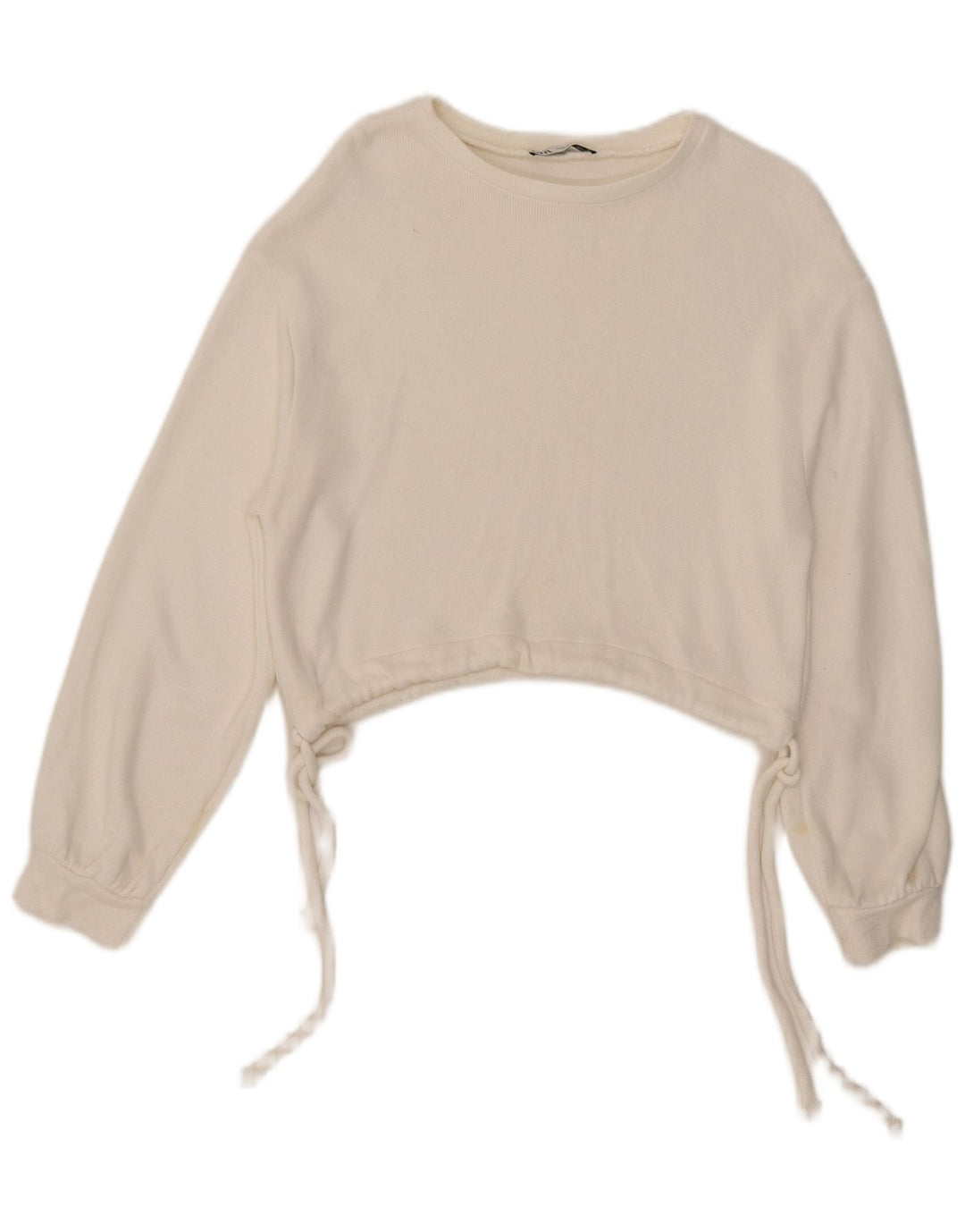 Zara Womens Crop Sweatshirt Jumper UK 10 Small White