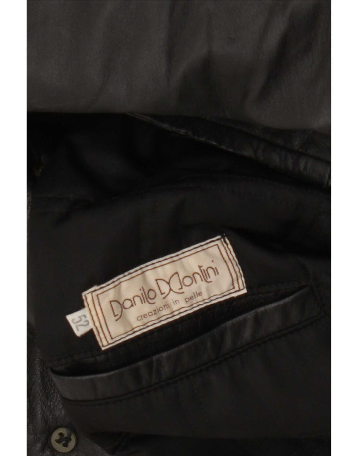 Vintage Mens Leather Jacket IT 52 XL Black