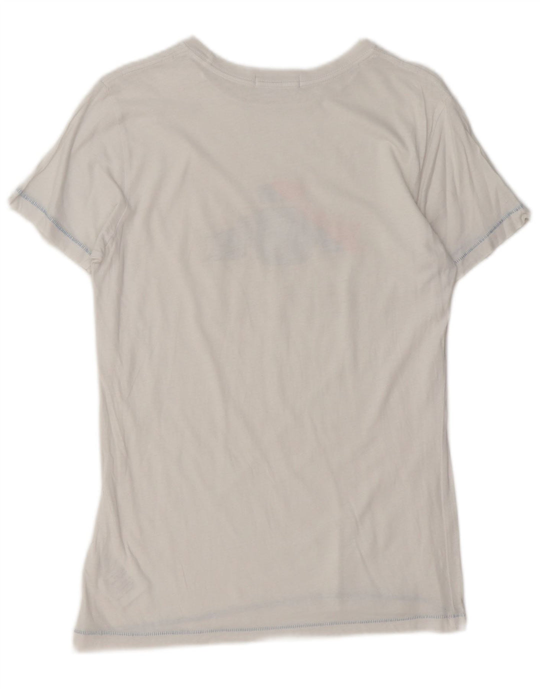 REPLAY Womens Graphic T-Shirt Top UK 12 Medium White Cotton