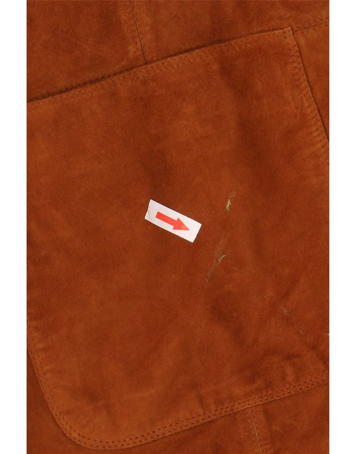 Gallotti Womens Suede Jacket IT 44 Medium Brown Leather