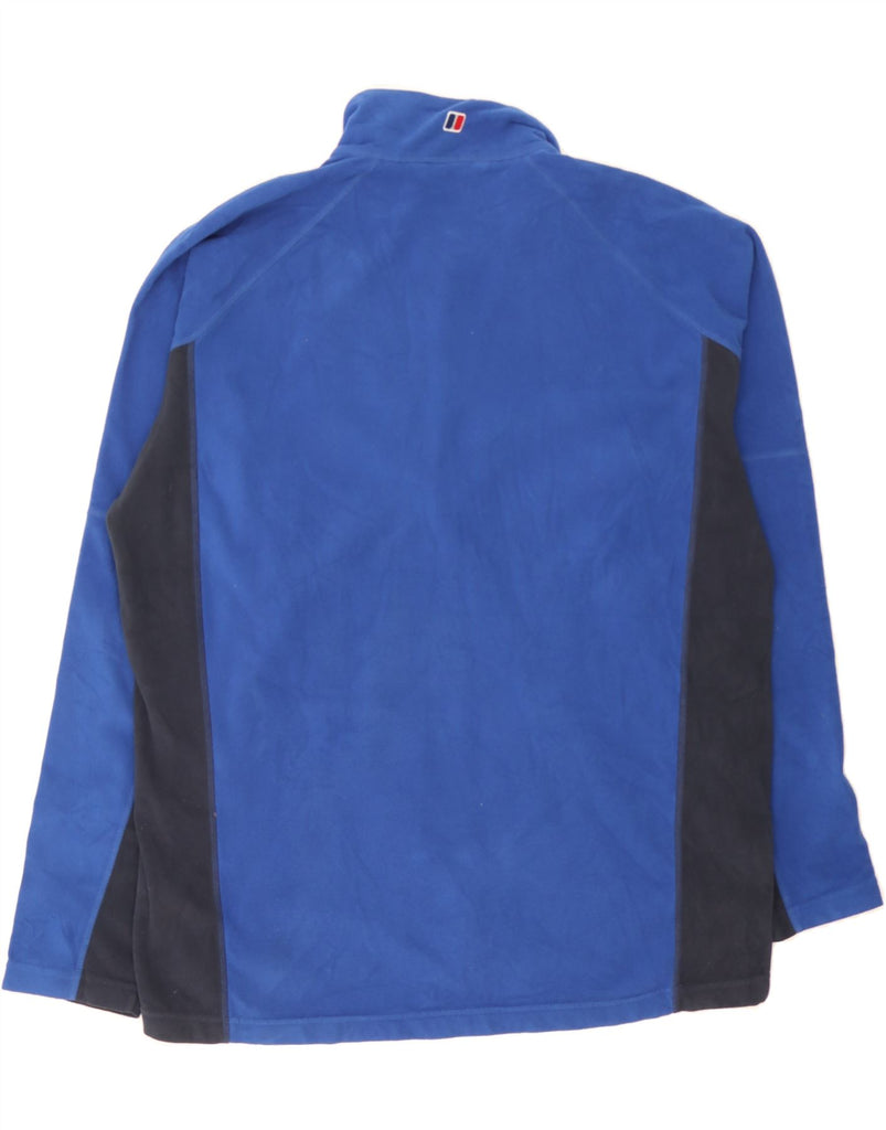 BERGHAUS Mens Zip Neck Fleece Jumper XL Blue Colourblock Polyester Vintage Berghaus and Second-Hand Berghaus from Messina Hembry 