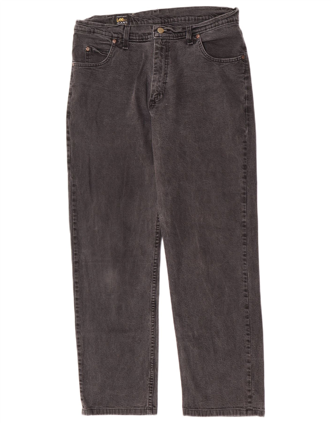 Lee Mens Brooklyn Straight Jeans W36 L30 Grey Cotton