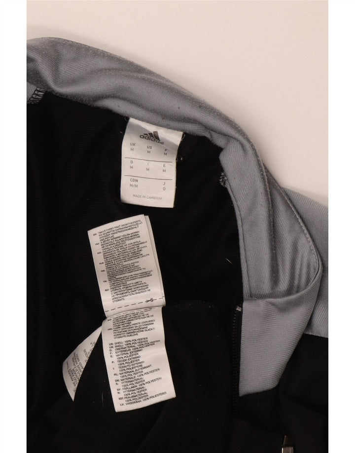 Adidas Mens Tracksuit Top Jacket Medium Black Colourblock Polyester