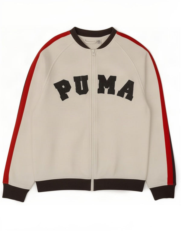 Puma Girls Graphic Tracksuit Top Jacket 13-14 Years White Colourblock