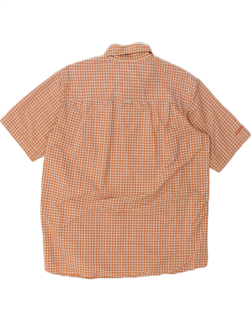 SCHOFFEL Mens Short Sleeve Shirt Large Orange Check Cotton | Vintage Schoffel | Thrift | Second-Hand Schoffel | Used Clothing | Messina Hembry 