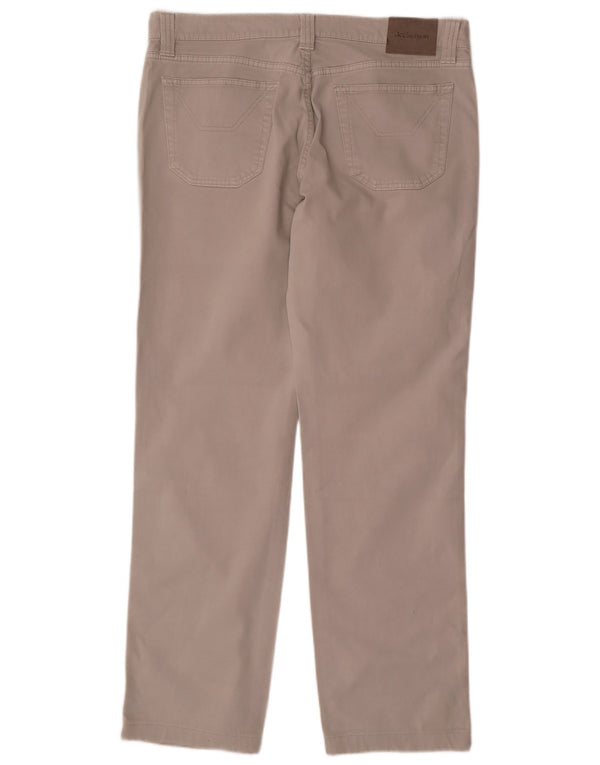Jeckerson Mens Slim Casual Trousers W38 L31 Beige Cotton