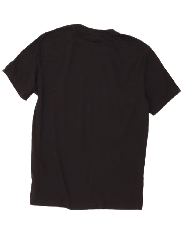 Champion Mens Graphic T-Shirt Top Medium Black Cotton