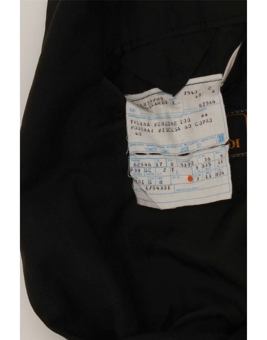 Trussardi Mens 2 Button Blazer Jacket IT 48 Medium Black Virgin Wool
