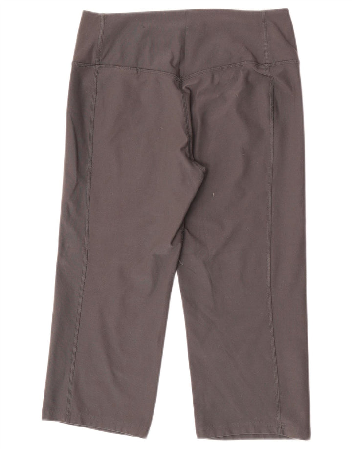 Nike Womens Dri Fit Capri Leggings UK 14 Medium Grey Polyester