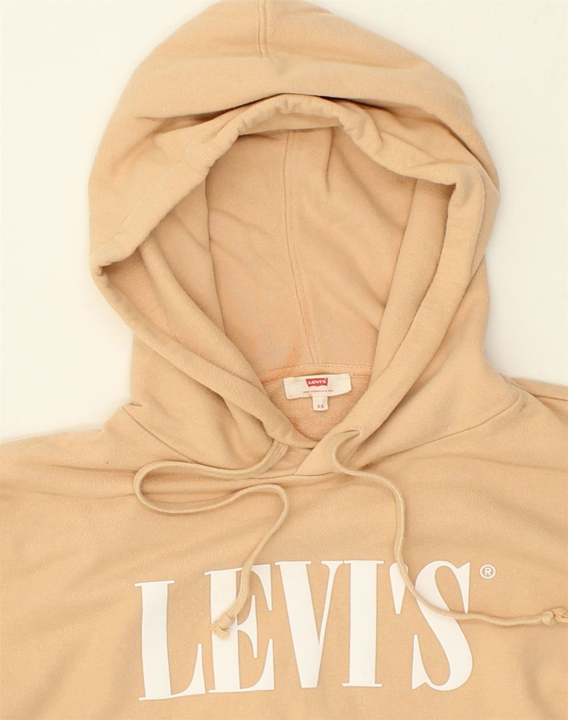 LEVI'S Mens Graphic Hoodie Jumper XS Beige Cotton | Vintage Levi's | Thrift | Second-Hand Levi's | Used Clothing | Messina Hembry 