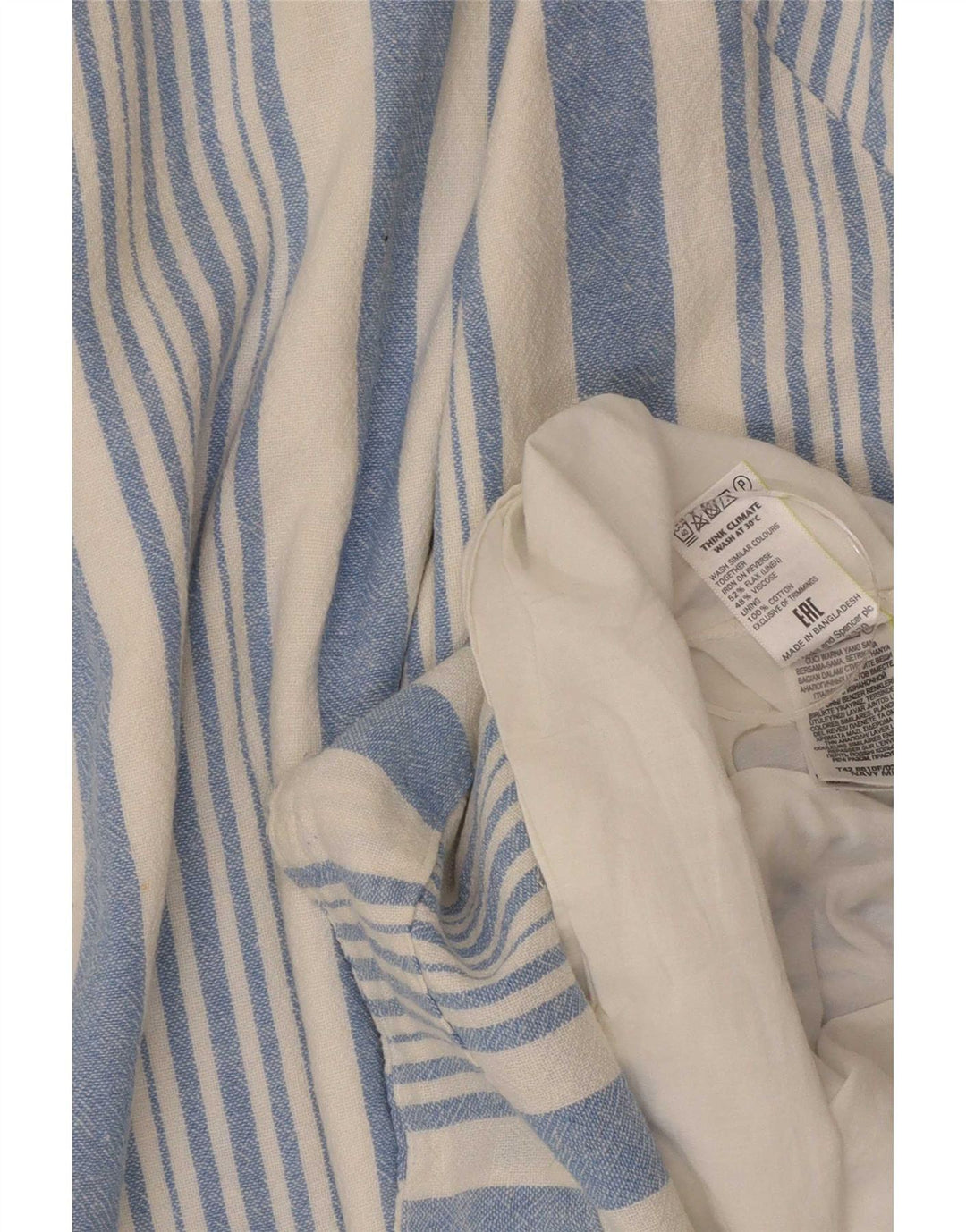 Marks & Spencer Womens Sleeveless Basic Dress UK 16 Large Blue Striped