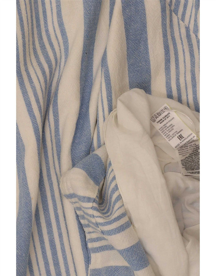 Marks & Spencer Womens Sleeveless Basic Dress UK 16 Large Blue Striped