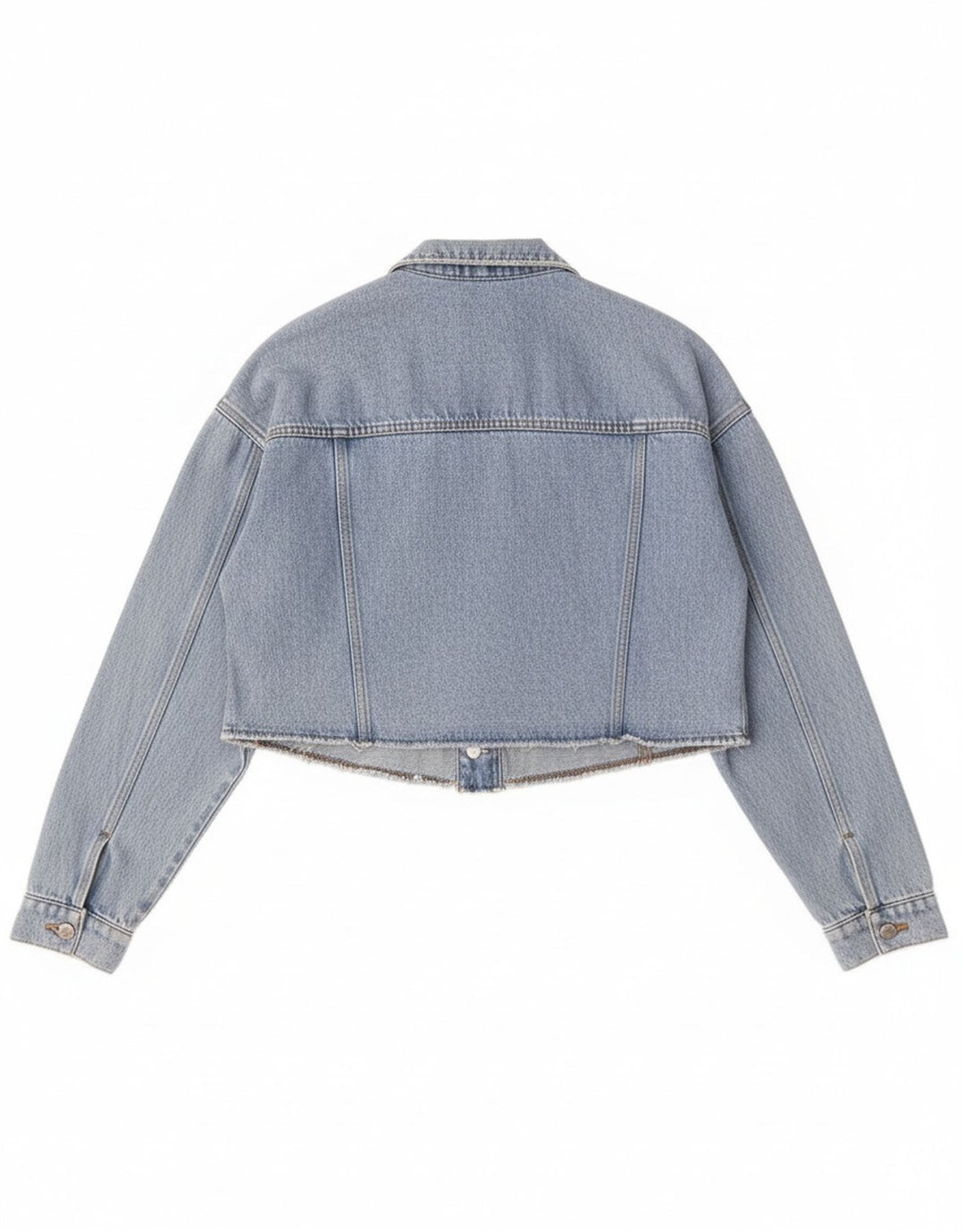 Esprit Womens Crop Oversized Denim Jacket UK 10 Small Blue Cotton
