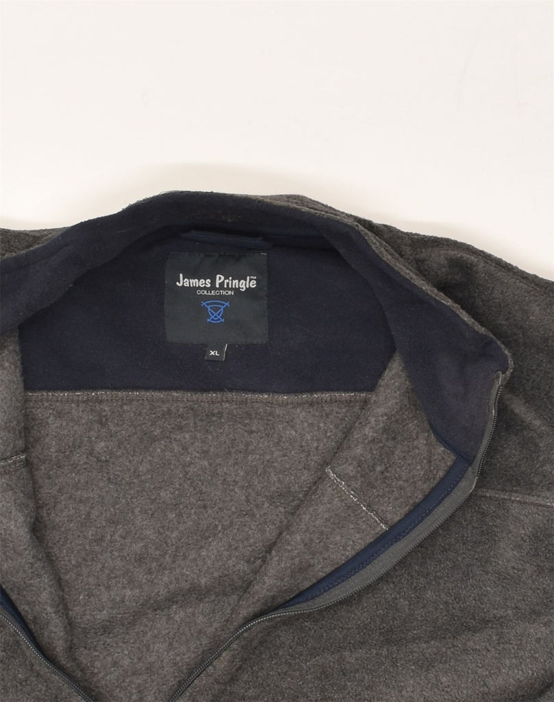 JAMES PRINGLE Mens Fleece Jacket UK 42 XL Grey Polyester | Vintage James Pringle | Thrift | Second-Hand James Pringle | Used Clothing | Messina Hembry 