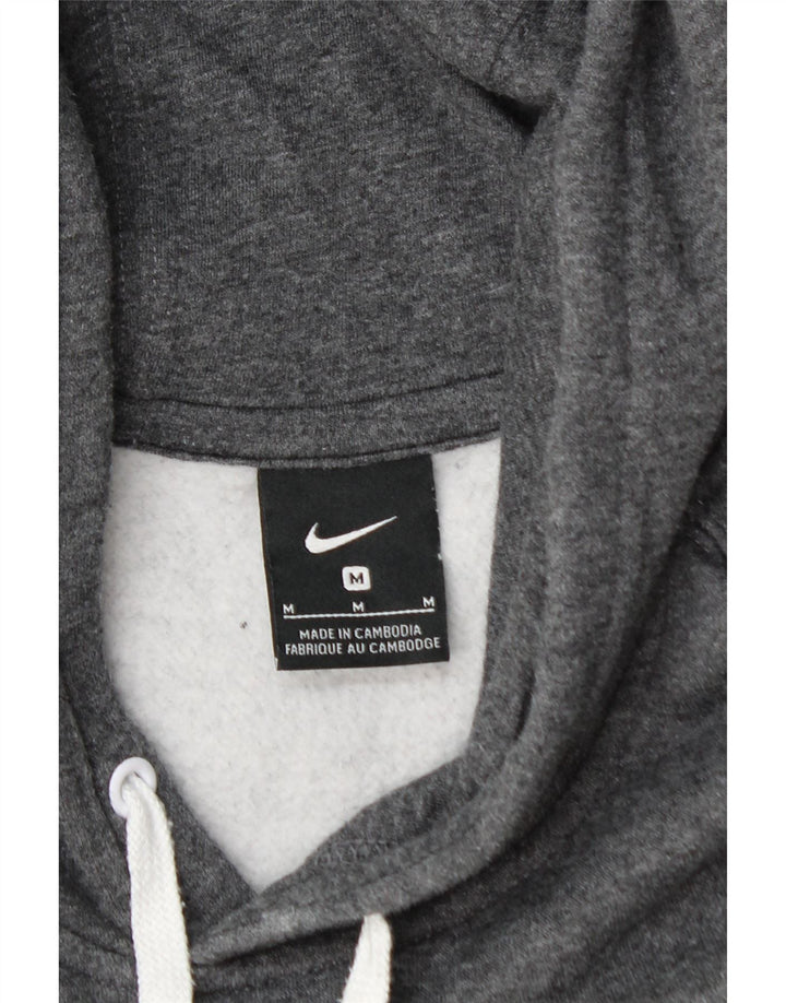 NIKE Mens Hoodie Jumper Medium Grey Cotton