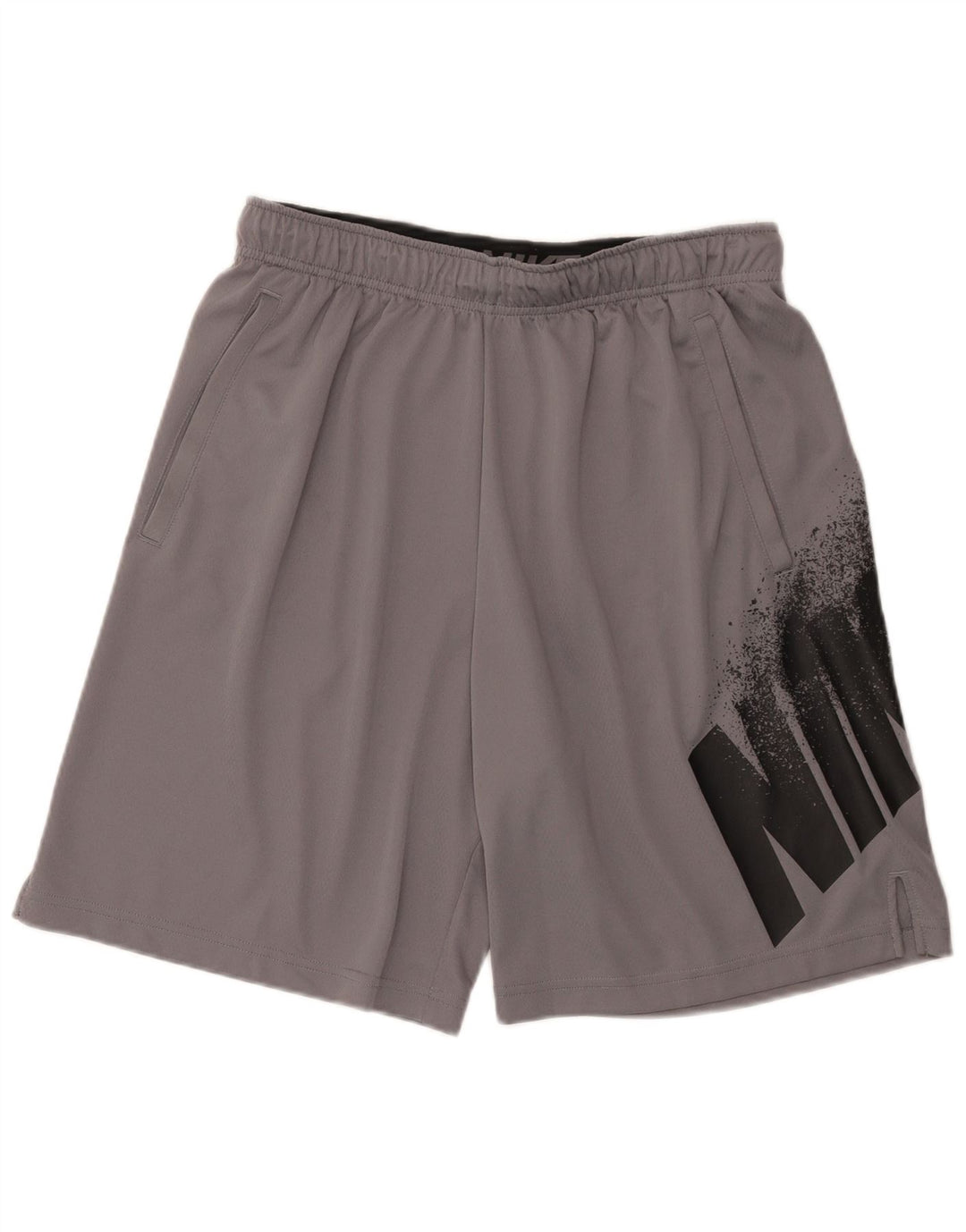 Nike Mens Dri Fit Graphic Sport Shorts Large Grey Polyester