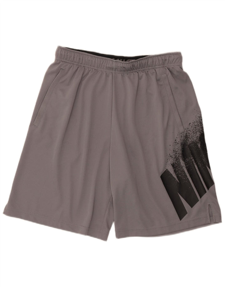 Nike Mens Dri Fit Graphic Sport Shorts Large Grey Polyester