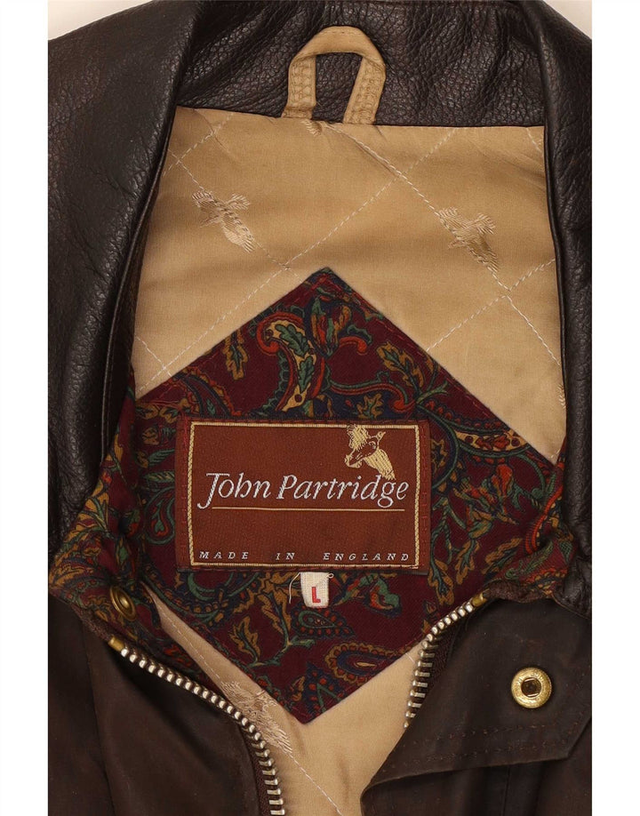 John Partridge Mens Waxed Cotton Jacket UK 40 Large Brown